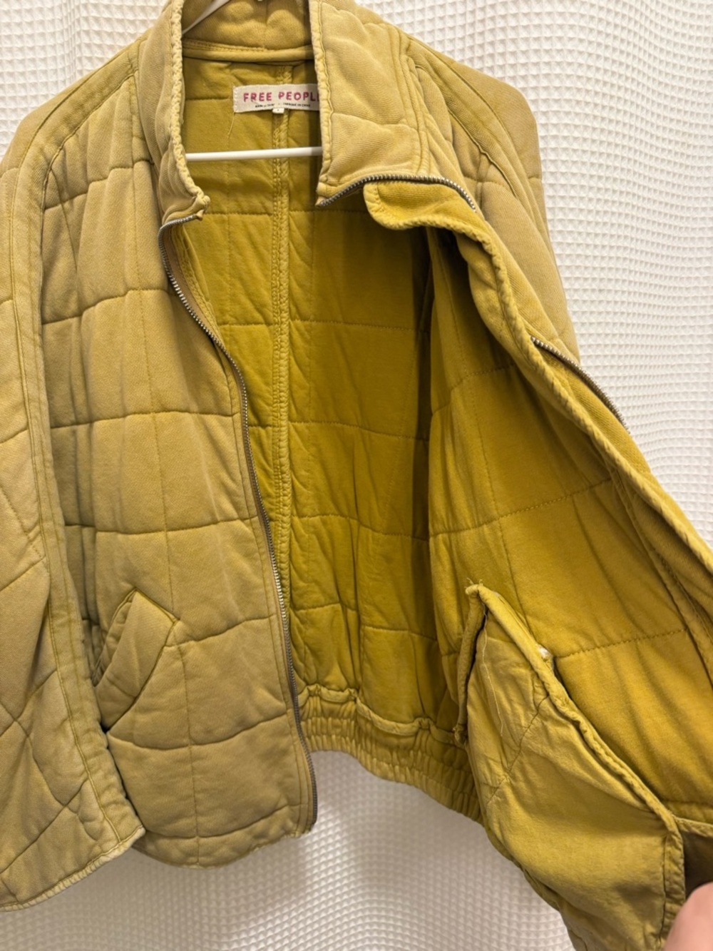 Free People Quilted Zip Jacket in Mustard - Picture 9 of 11